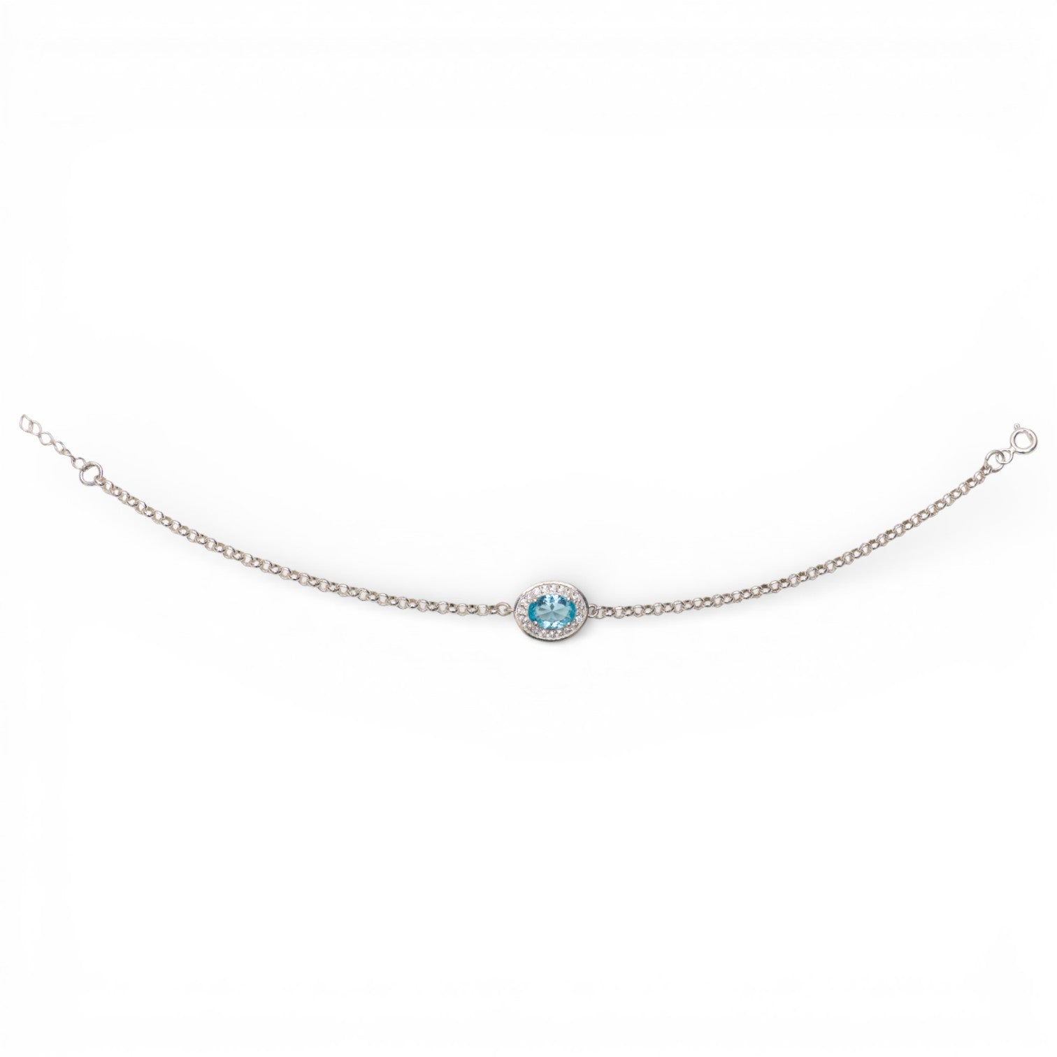 Halo Topaz Station Bracelet